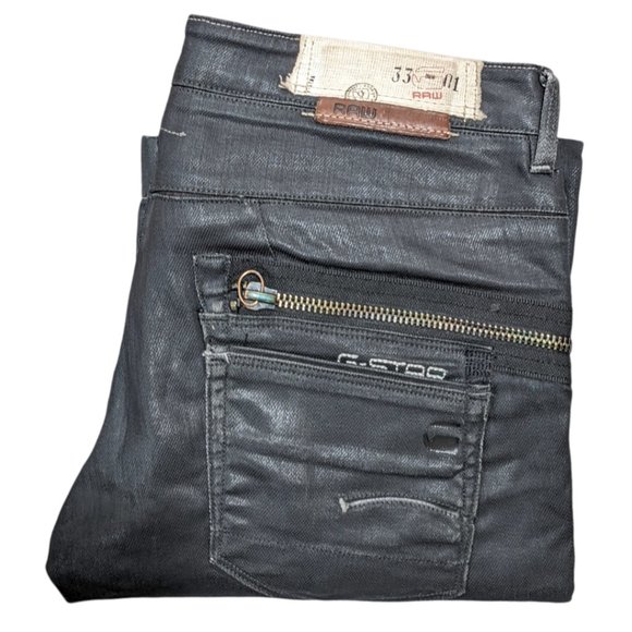 G-Star Raw 3301 PLUS SUDDEN STRAIGHT Metallic Black Women's Jeans Size W27 L32 - Picture 8 of 11